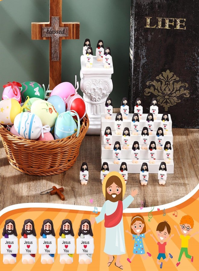 Bememo 50 Pcs Little Jesus Figures Original Design Jesus Loves You Portable Mini Bible Figures Positive Toy for Hide and Seek Christmas Baptism Christian Gifts Encouragement Appreciation Gift - Image 3